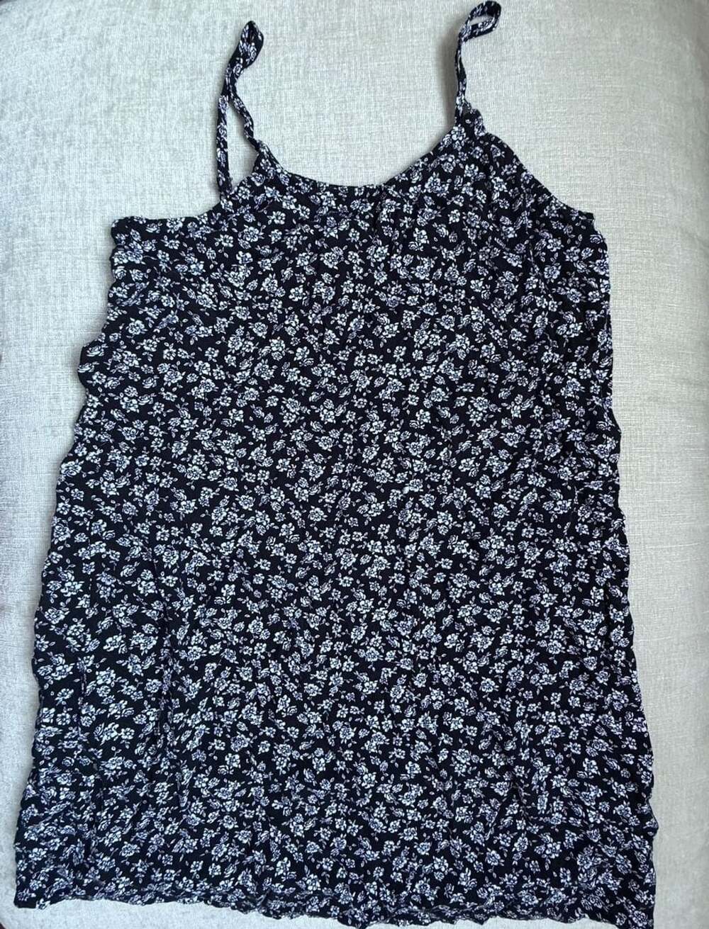 Art Class Black White Floral Spaghetti Strap Dress Girls L 10/12